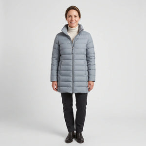 Women's Down-Feel Puffer Coat - Grey Blue - studio hero
