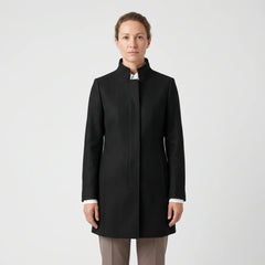 Women's Stand-Collar Coat - Black