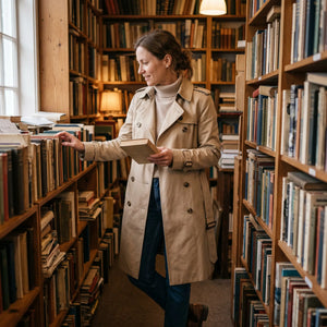 Women's Double-Breasted Trench Coat - Beige - second-hand bookshop