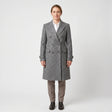 Women's Double-Breasted Coat - Grey Marl - studio hero