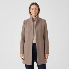 Women's Stand-Collar Coat - Taupe