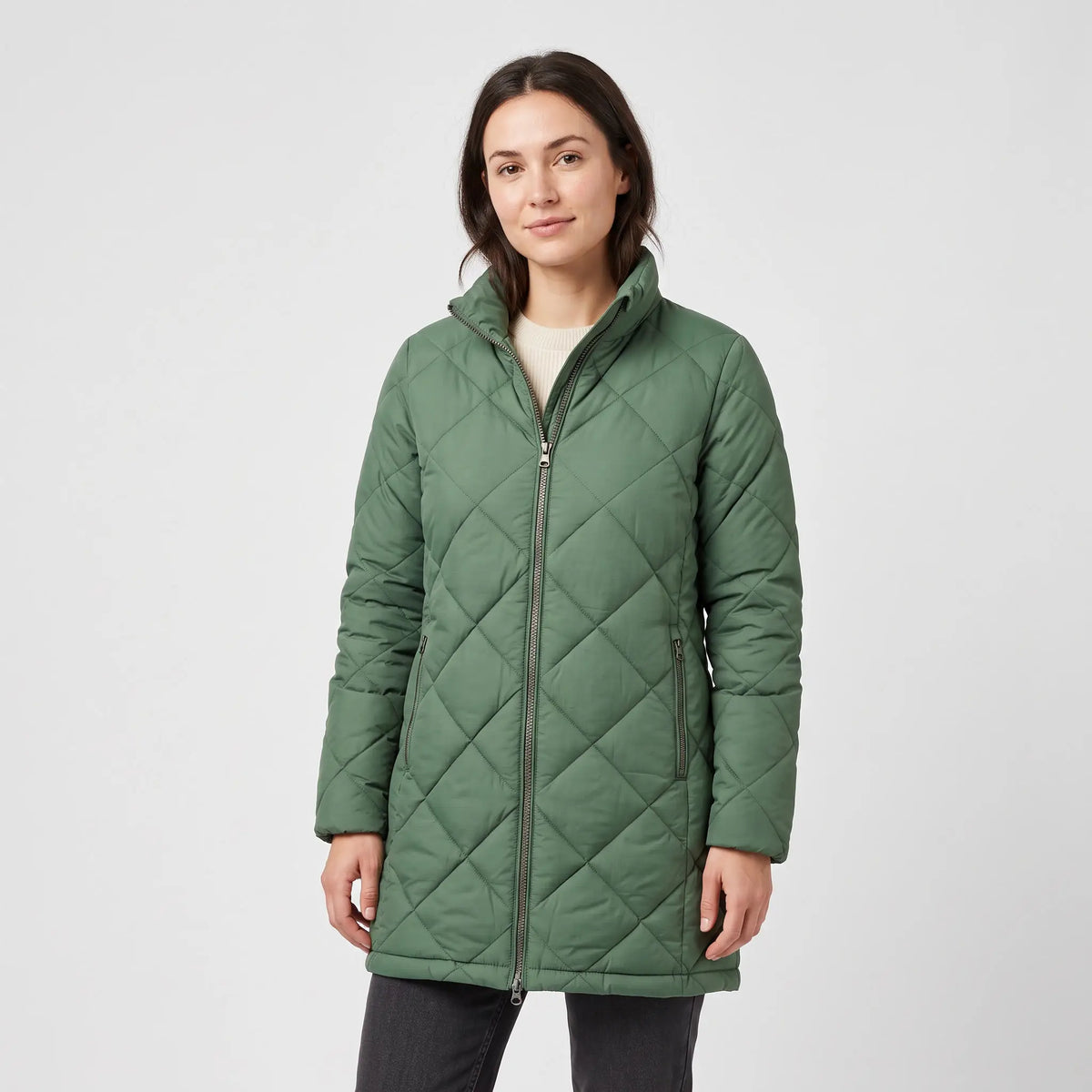Women's Winter Coat - Green - studio hero