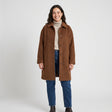 Women's Warm Coat - Brown - studio hero