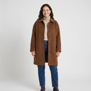 Women's Warm Coat - Brown - studio hero