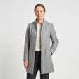 Women's Stand-Collar Coat - Grey Marl - studio hero