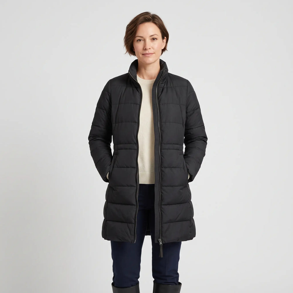 Women's Winter Coat - Black - studio hero