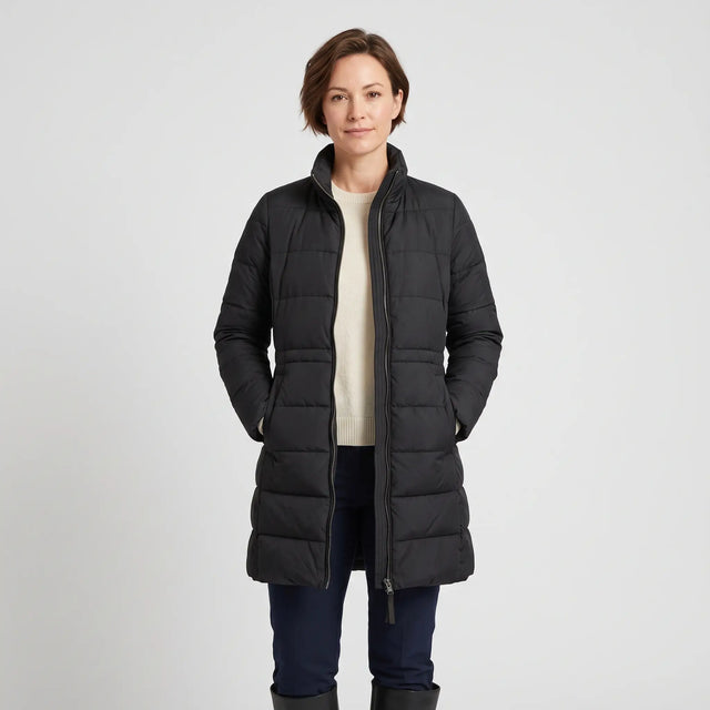 Women's Winter Coat - Black - studio hero