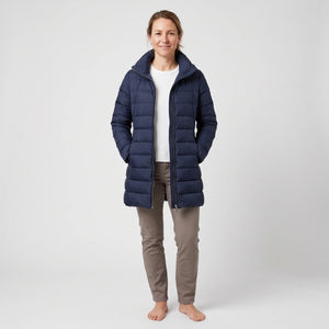Women's Down Coat - Navy - studio hero