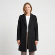 Women's Premium Wool Coat - Black - studio hero