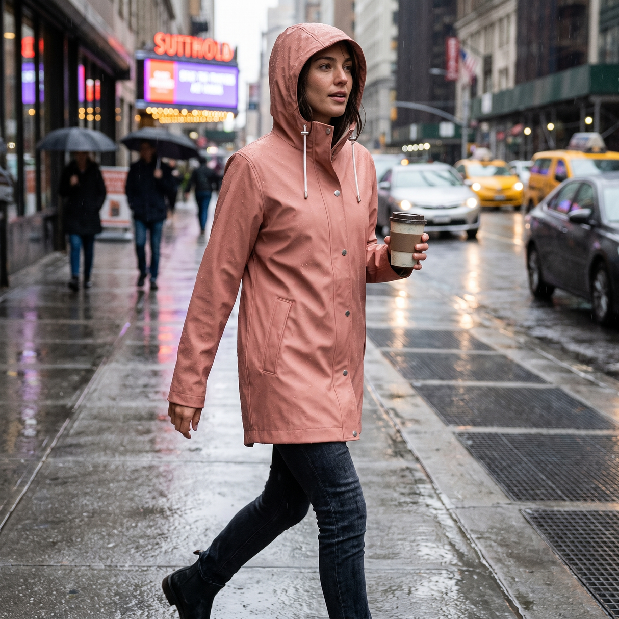 Women's Short Rain Jacket - Ash Rose