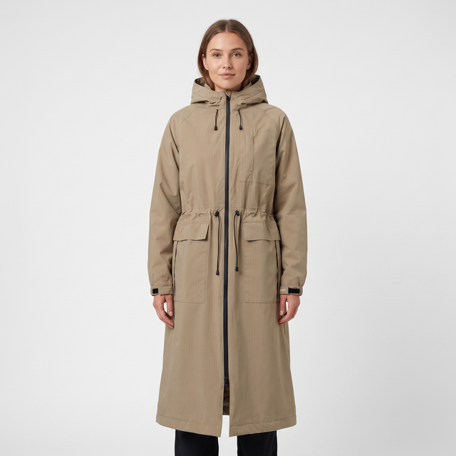 Women's Long Winter Coat - Greige