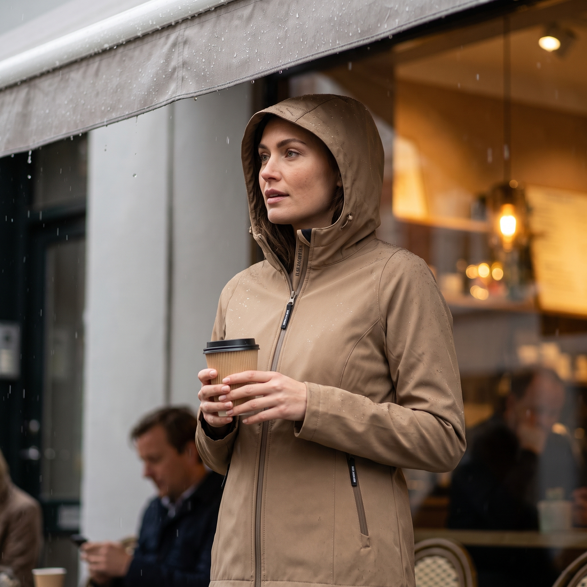 Women's Softshell Rain Jacket - Mocca