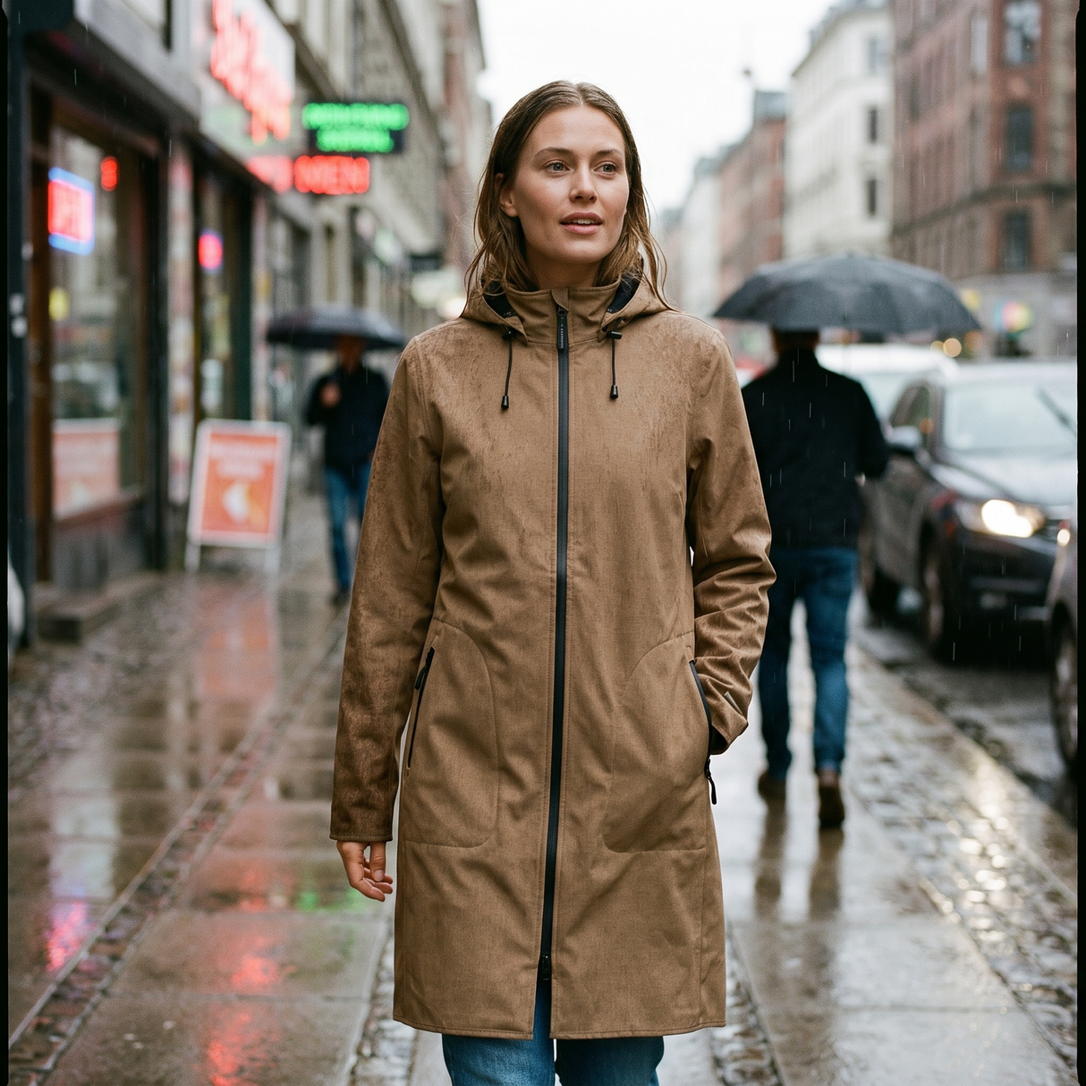 Women's Softshell Rain Jacket - Mocca
