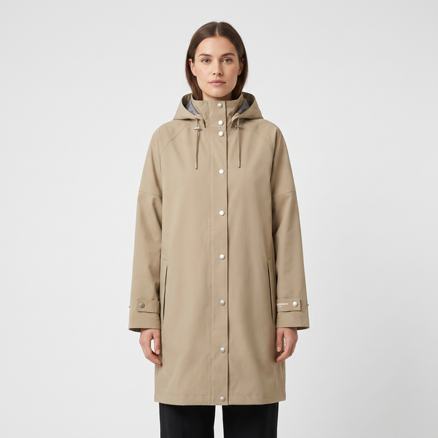 Women's Waterproof Rain Jacket - Greige