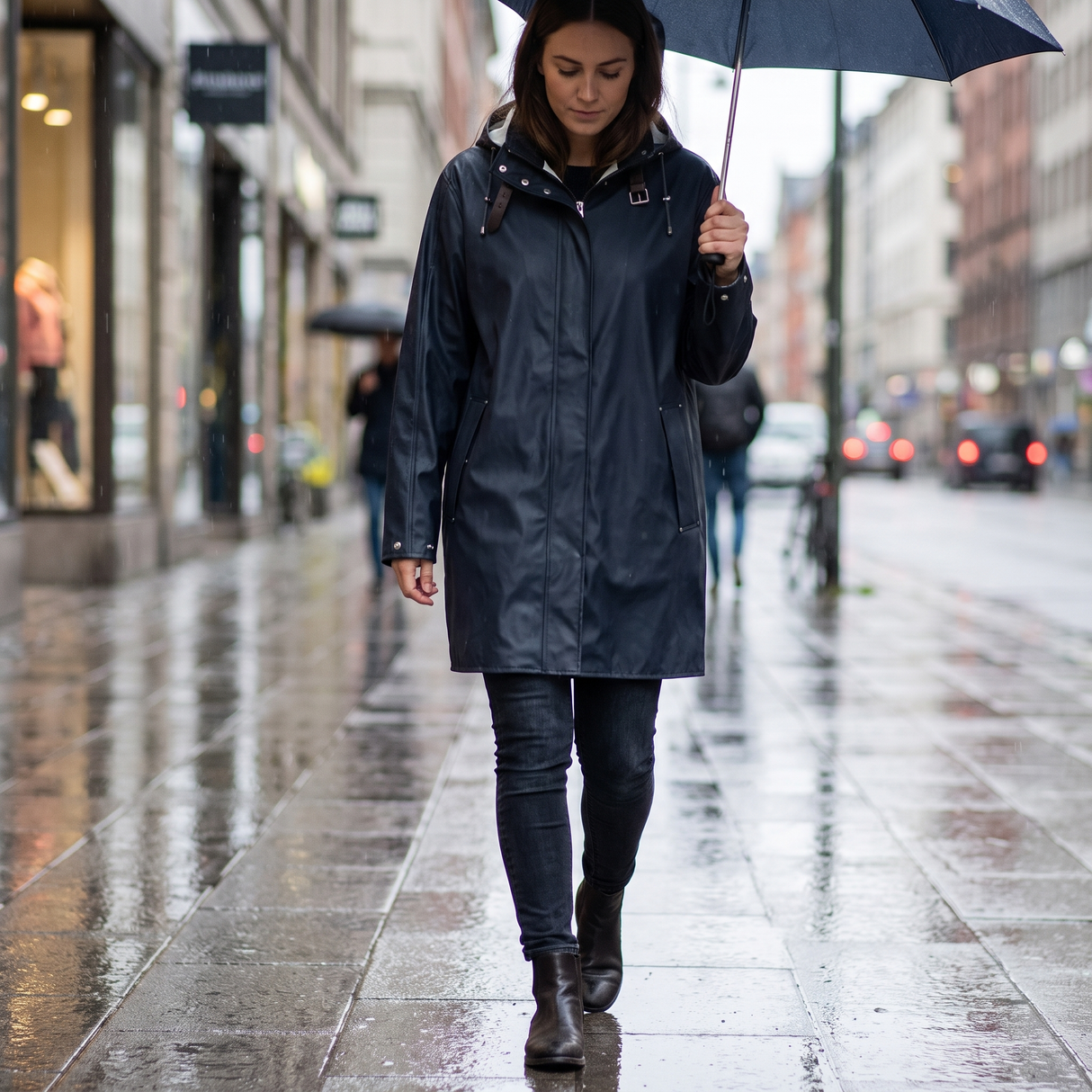 Women's Waterproof Raincoat - Dark Indigo