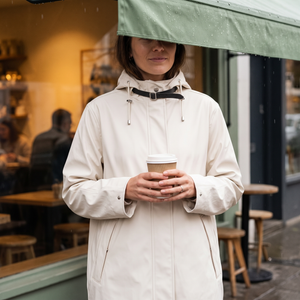 Women's Waterproof Raincoat - Milk Creme