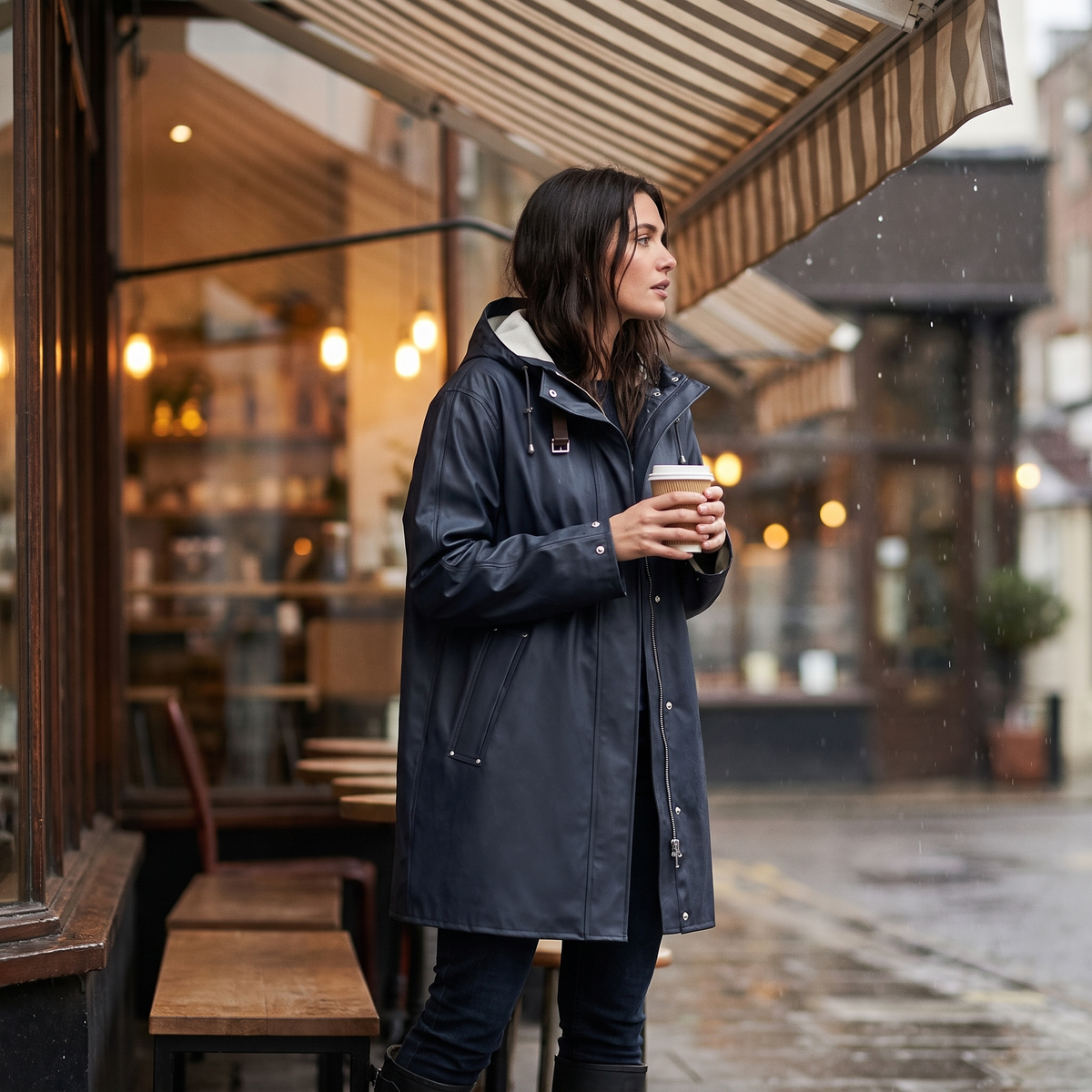 Women's Waterproof Raincoat - Dark Indigo