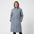 Women's Long Softshell Raincoat - Grey Blue