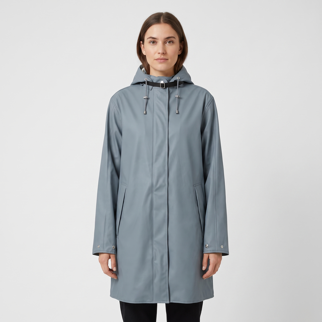 Women's Waterproof Raincoat - Grey Blue