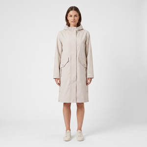 Women's Long Softshell Raincoat - Chateau Gray