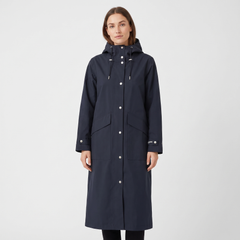 Women's Long Raincoat - Dark Indigo