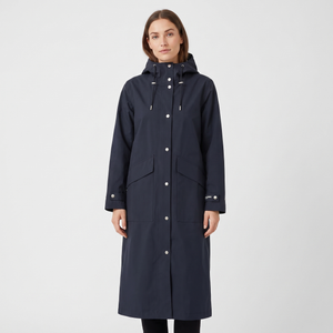 Women's Long Raincoat - Dark Indigo