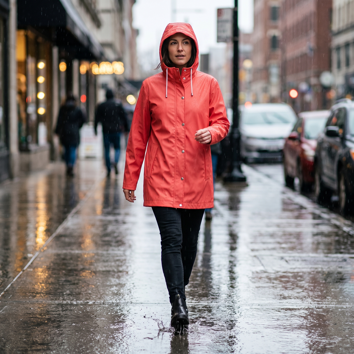 Women's Short Rain Jacket - Baked Apple