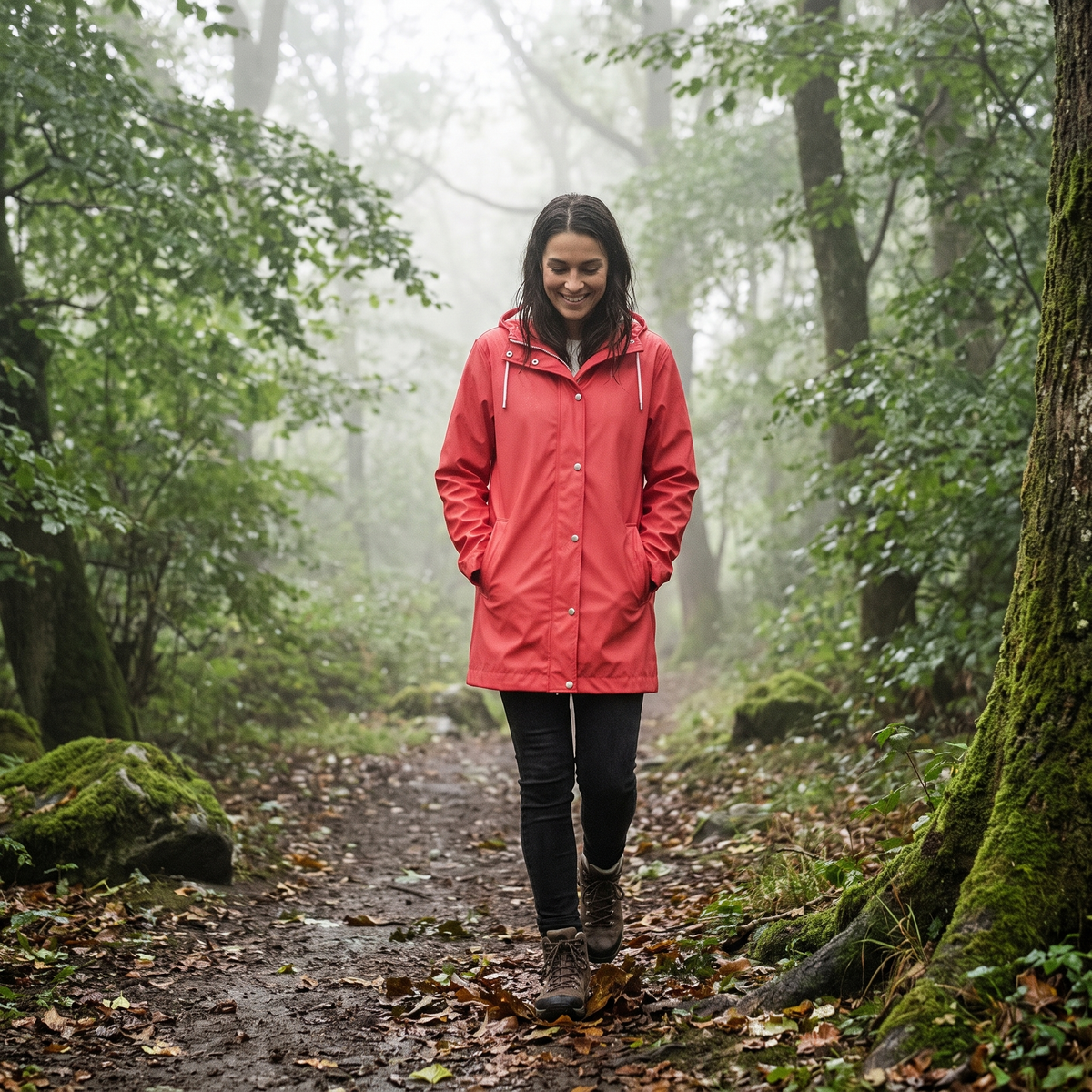 Women's Short Rain Jacket - Baked Apple