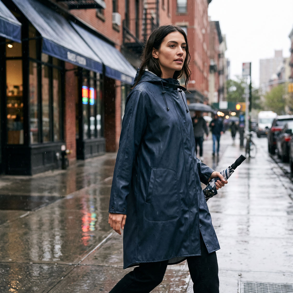 Women's Lightweight Raincoat - Ombre Blue
