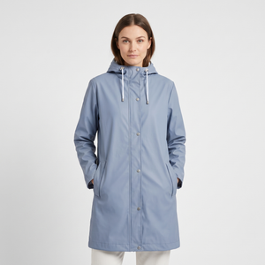 Women's Short Rain Jacket - Grey Blue