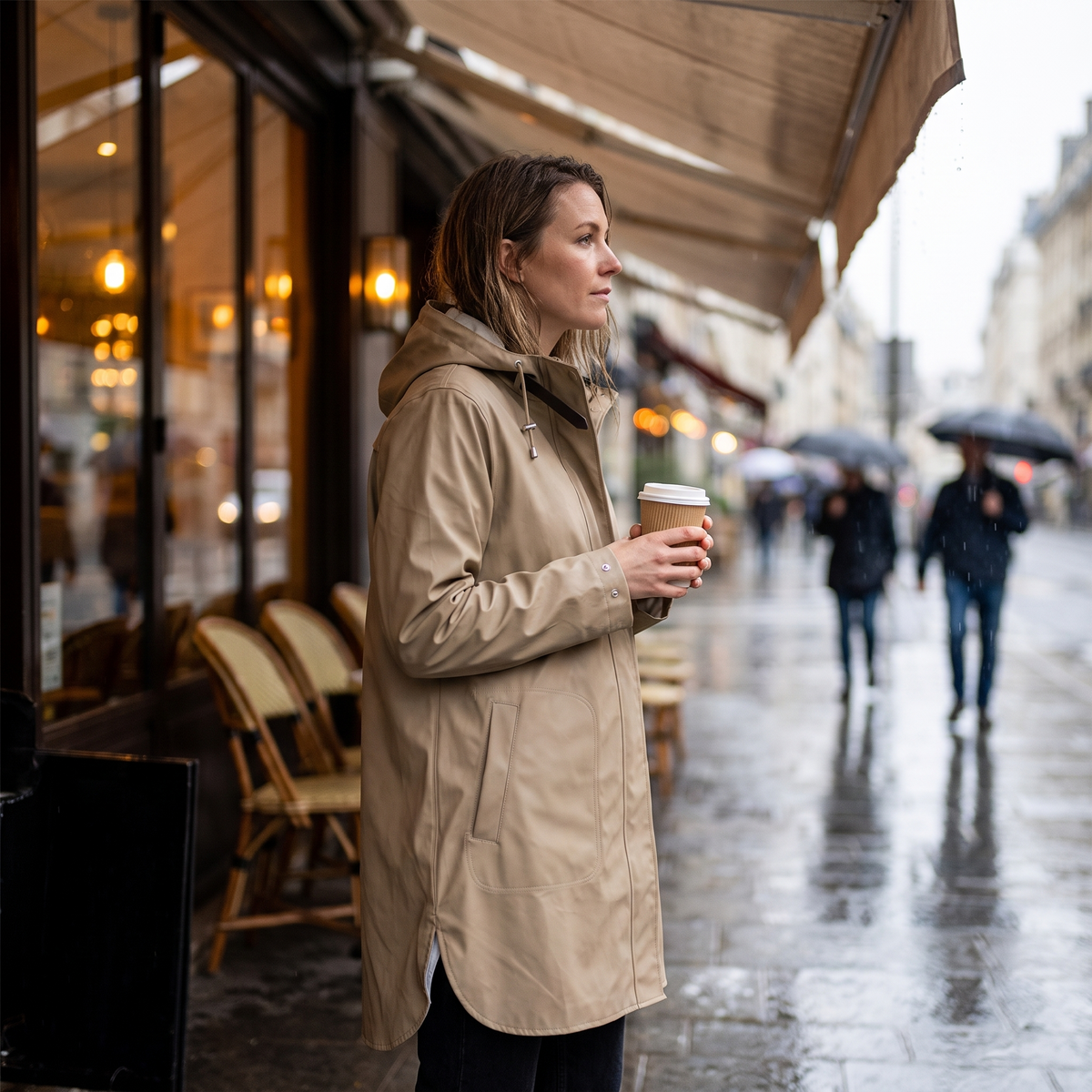 Women's Lightweight Raincoat - Wheat