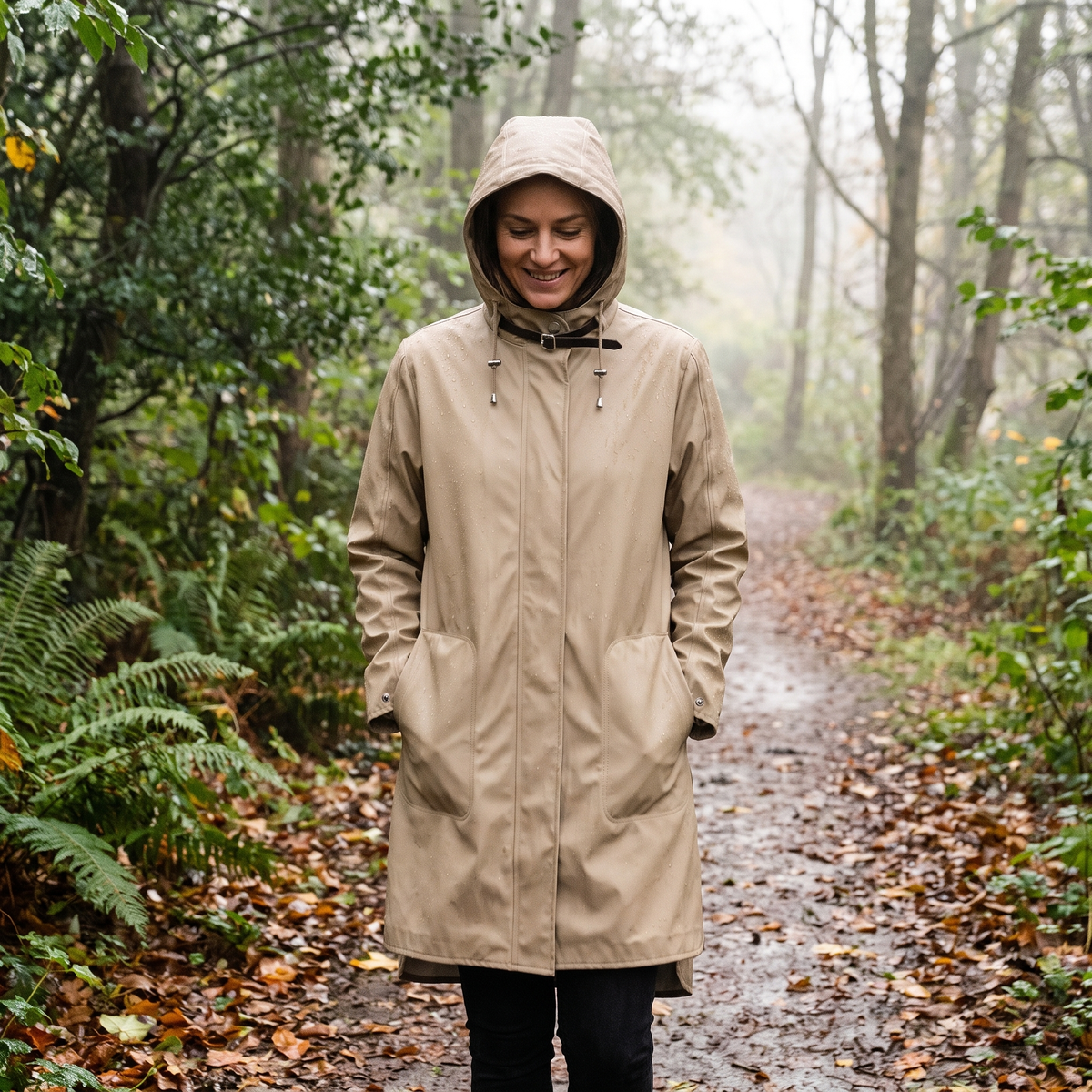 Women's Lightweight Raincoat - Wheat