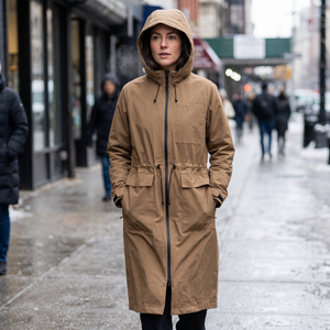Women's Long Winter Coat - Mocca
