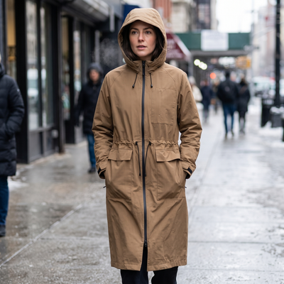 Women's Long Winter Coat - Mocca