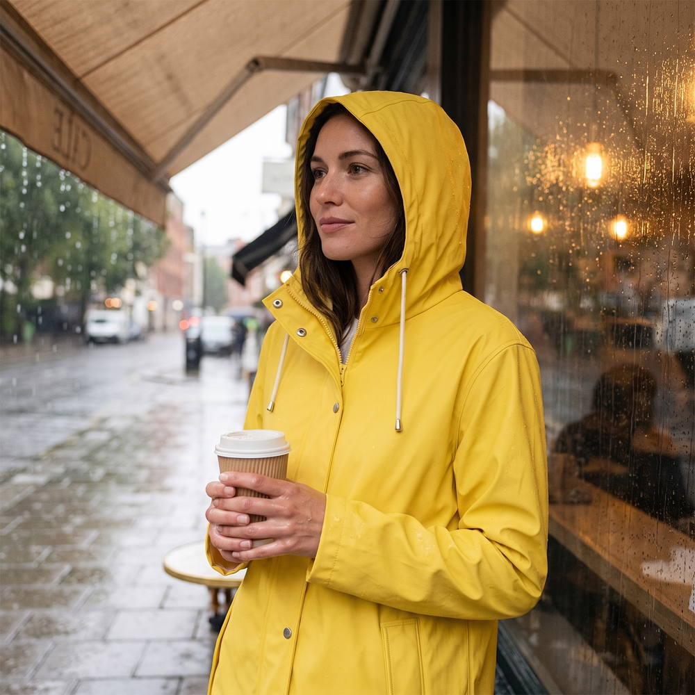 Women's Short Rain Jacket - Lemon Drop