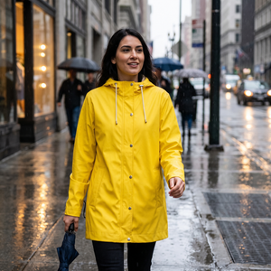 Women's Short Rain Jacket - Lemon Drop