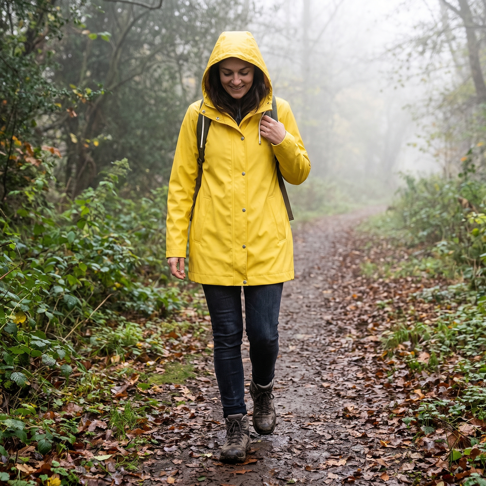 Women's Short Rain Jacket - Lemon Drop