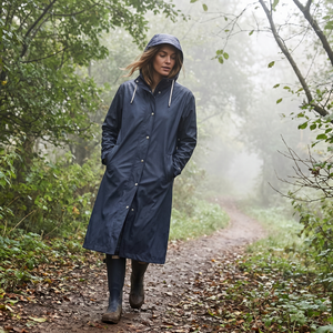 Women's Long Rain Jacket - Ombre Blue