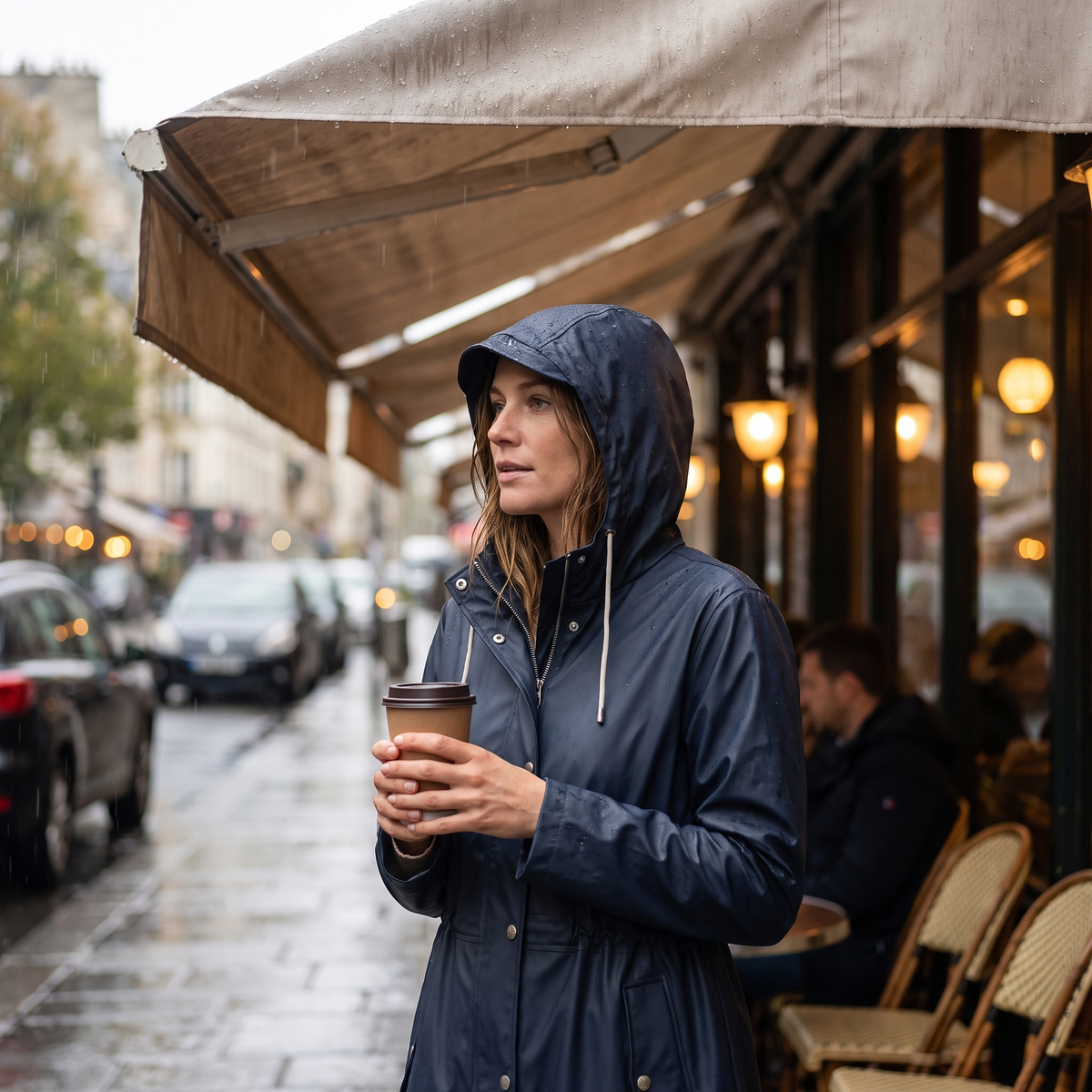 Women's Lightweight Raincoat - Ombre Blue