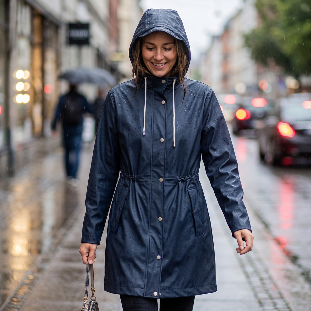 Women's Lightweight Raincoat - Ombre Blue