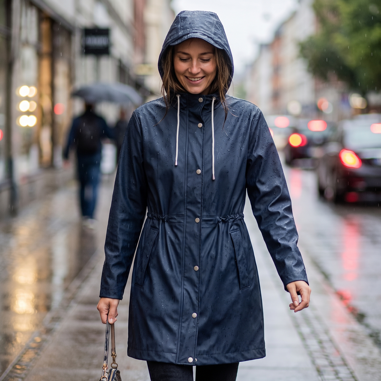 Women's Lightweight Raincoat - Ombre Blue