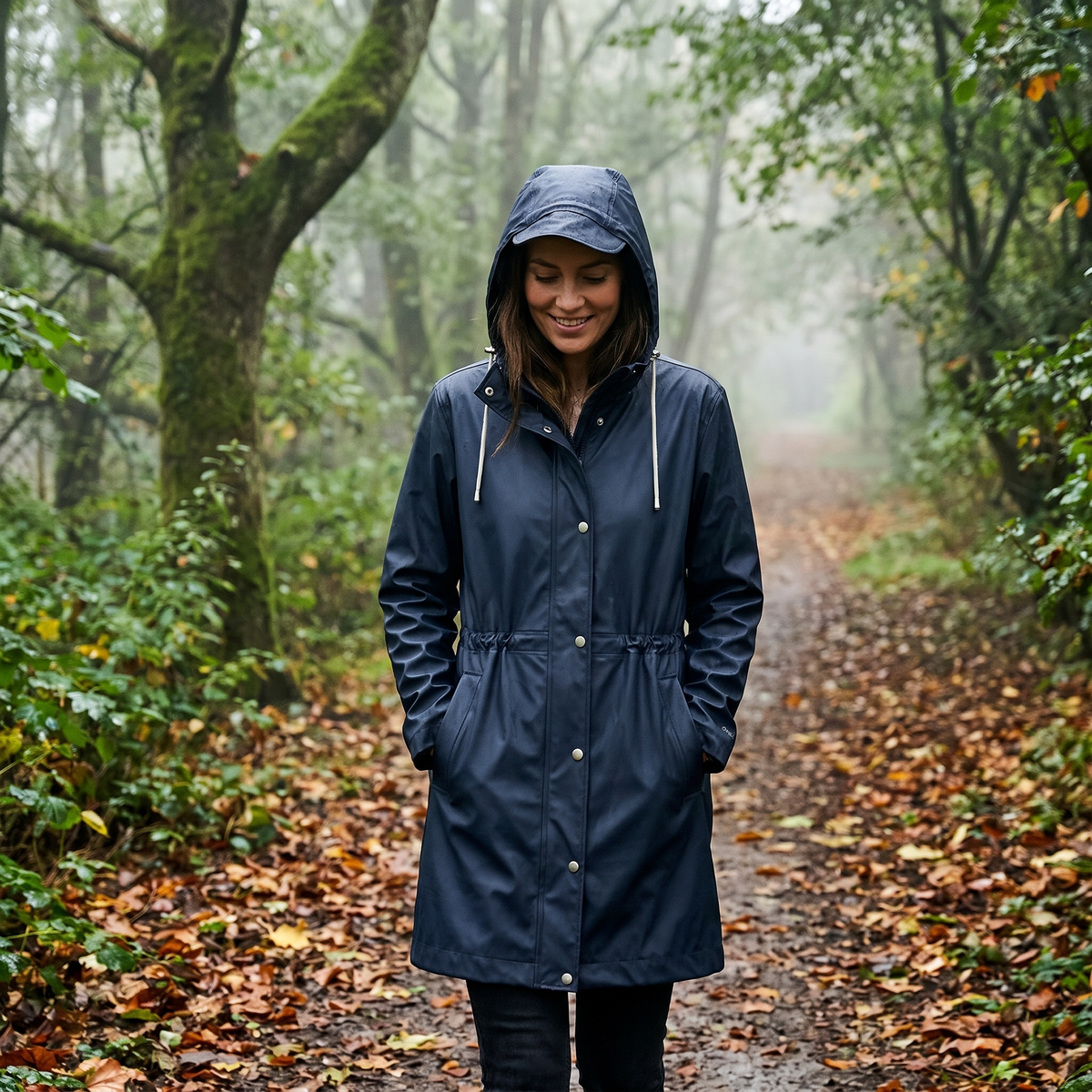 Women's Lightweight Raincoat - Ombre Blue