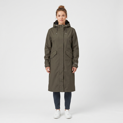 Women's Long Softshell Raincoat - Wren