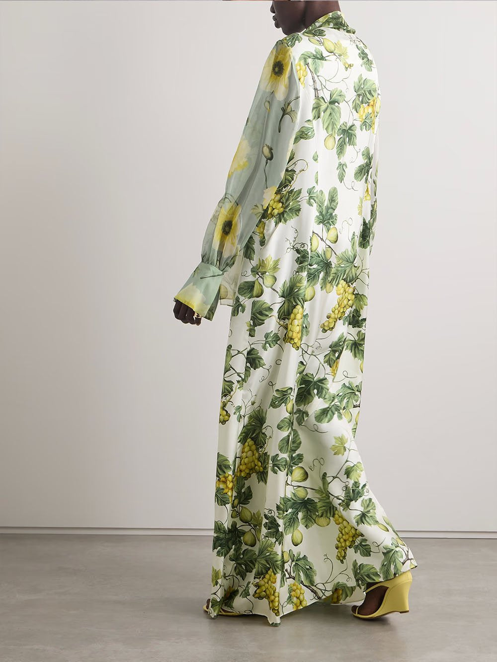 Floral Fruit Print Maxi Dress