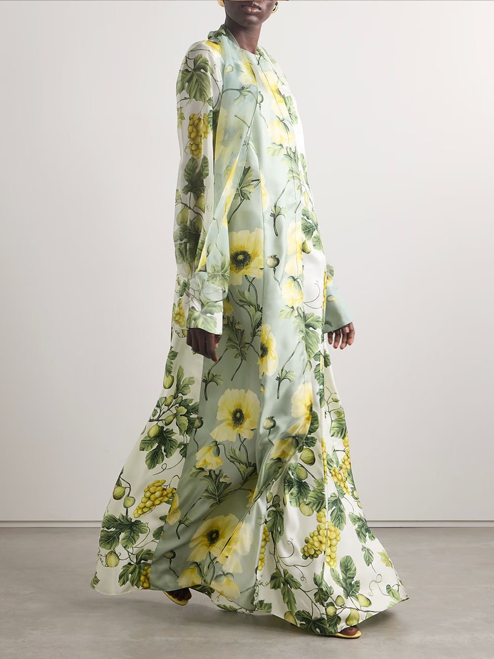 Floral Fruit Print Maxi Dress