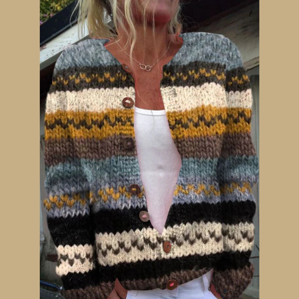 Cropped Button-Front Knit Cardigan