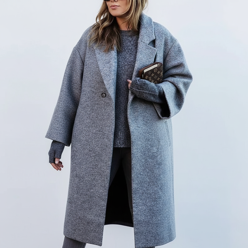 Plaid Lapel Coat