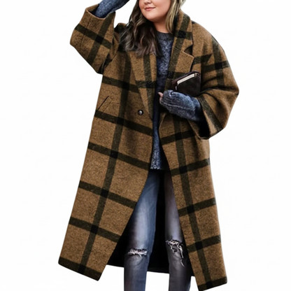 Plaid Lapel Coat