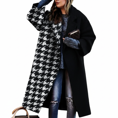 Plaid Lapel Coat