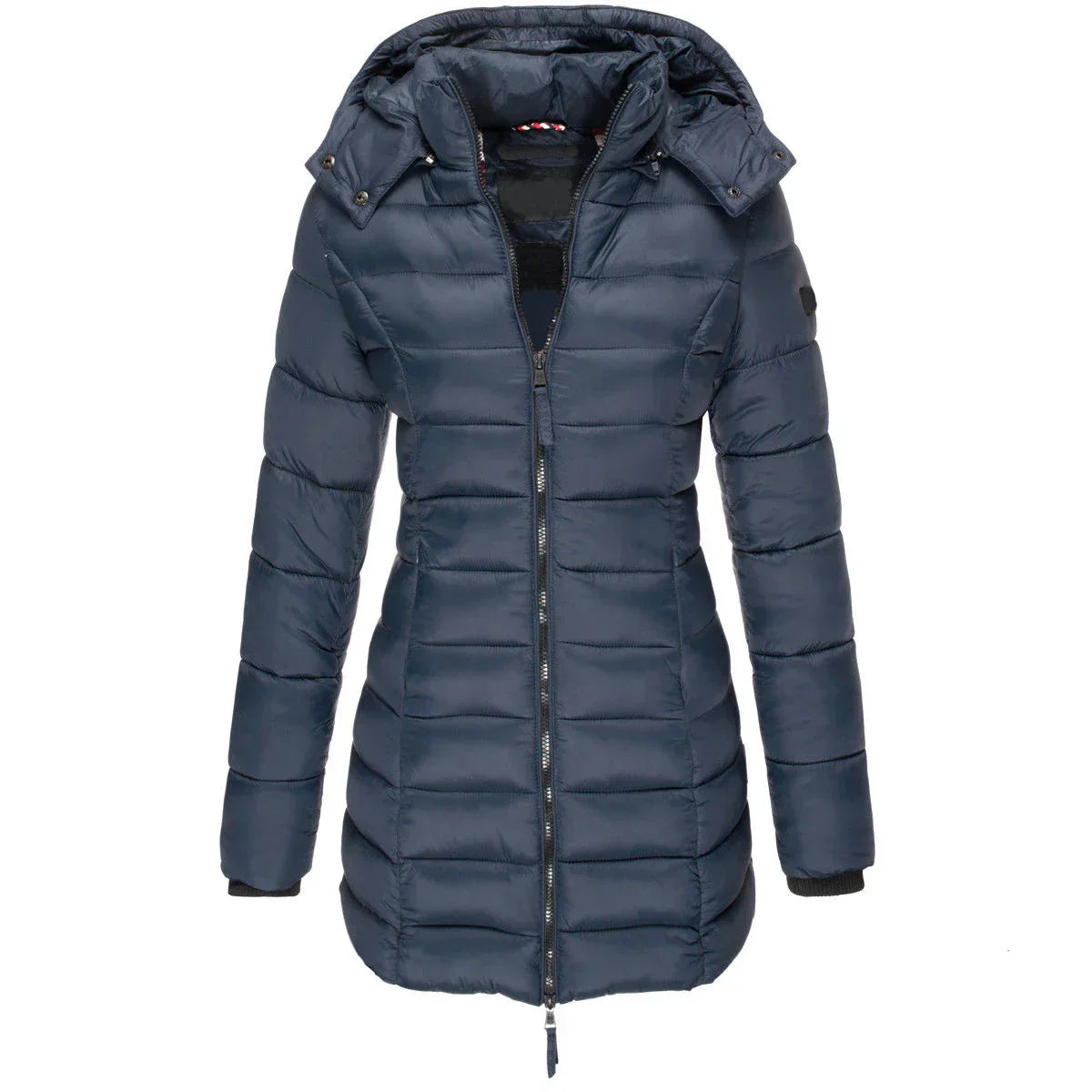 Drawstring Hooded Quilted Coat